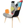 THE HOME DECO FACTORY Fauteuil Helsinki Patchwork Multicolore - Scandinave - Moderne