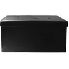 HOME DECO FACTORY - Banc coffre de rangement en polyuréthane Zoé noir