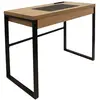 Bureau - AC-DÉCO - Droit - Bois et métal - Noir - 100 x 50,3 x 74 cm