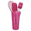 LILY COOK SET 4 USTENSILE PATISSERIE MARYSE FOUET PINCEAU VERRE DOSEUR PVC