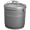 ALUMINIUM ET PLASTIQUE Poubelle étrier 16L - gris silver