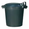 ALUMINIUM ET PLASTIQUE Poubelle d'immeuble avec couvercle et crochet - 50 L - noir