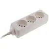 Zenitech Bloc 3 prises 16A -cordon ho5vvf - 3G1 en 1 mètre - Blanc NF
