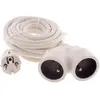 ZENITECH Prolongateur Bi tête 3G1.5 mm blanc 5m - 1 prise Mâle + 2 pri...
