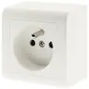 Zenitech Prise avec terre saillie, complet Besto, blanc