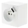 Zenitech - Prise 2P+T + USB 2.4A en saillie blanc RAL 9010 - Bel'Vue