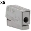 WAGO Lot de 6 mini bornes de connexion rapide S224 pour fils souples et rigides 1 conducteur pour luminaire