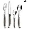 Lou Laguiole Ensemble de coutellerie 24 pcs Tradition Taupe TU