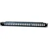 DEXLAN Panneau 1U 24 ports STP keystone avec support cables