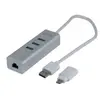 Adapt. USB 3.0 metal Gigabit + HUB + Convert. USB Type C