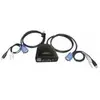 Dexlan Mini KVM 2 ports VGA/USB + Audio avec câbles intégrés