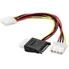 Cordon alimentation en y : 1xsata vers 3xmolex - 15cm