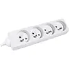 DEXLAN Multiprise 4 prises sans interrupteur blanche - 0,8 m