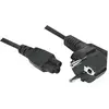 Cordon électrique secteur tripolaire noir - 3m