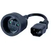 Adaptateur secteur IEC C14 mâle / connecteur type CEE7/5 femelle - 20 cm