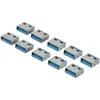 Lot de 10 bouchon-cadenas USB type A Codage bleu