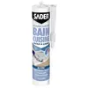 Mastic Silicone Sader Bain et Cuisine Facile à Lisser 280 ml, Blanc