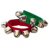 Paire de bracelets avec 5 grelots, rouge et vert ; pour chevilles - Fuzeau