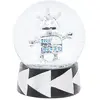 Sia Deco Boule à neige décorative de noël figurine robot en résine argenté H14
