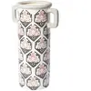 Sia Deco Vase décoratif en céramique blanc et rouge H43