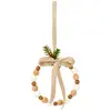 Sia Deco Suspension de noël décorative cercle en bois beige et marron D10