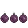 Sia Deco Set de 3 boules de noël décoratives en verre violet D10
