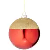 Sia Deco Boule de noël bicolore décorative en verre rouge et doré D10