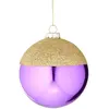 Sia Deco Boule de noël décorative bicolore en verre violet et doré D10