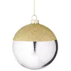 Sia Deco Boule de noël décorative bicolore en verre argenté et doré D10