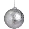 Sia Deco Boule de noël décorative pailletée et mat en verre gris D10