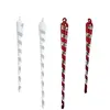 Sia Deco Set de 4 suspensions de noël glaçons en verre rouges et blanches H15