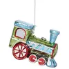 Sia Deco Suspension de noël locomotive en verre rouge et vert L11