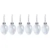 Sia Deco Set de 6 suspensions de noël plumes en verre blanc et argenté D4