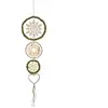 Sia Deco Suspension de noël flocons en bois beige et vert H68