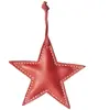 Sia Deco Suspension décorative de noël étoile en cuir rouge H10