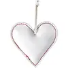 Sia Deco Suspension décorative coeur en cuir blanc L12