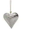 Sia Deco Suspension de noël décorative coeur en métal argentée H15