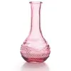 AMSTERDAM Vase Vintage en verre à reliefs - Rose - 7,5 x 15,8 cm