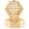 GRAINE CREATIVE ON A TOUS DU TALENT Boite en bois hexagonale et couvercle cannage 16,5 x 14 x 80 cm