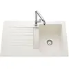 Ewi evier soledad 86x50cm 1 bac 1 égouttoir blanc