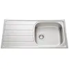 EWI Evier 1 grand bac, 1 égouttoir ROCK inox ministructure
