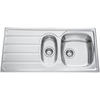 SCD Evier 1 bac, 1 vide-sauce, 1 égouttoir ROCK inox lisse