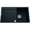 EWI Evier cuisine à encastrer 1 bac + 1 égouttoir Tamaris - Granit - 86 x 50 cm - Noir