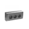Centrale Brico Bloc 3 prises avec terre saillie, gris / argent