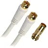 APM Cordon satellite fiche f mâle mâle blanc 5 m plus adaptateur fiche