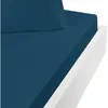 Sensei Maison Drap housse en flanelle de coton bonnet 30 cm indigo 160x200 cm