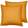 Sensei Maison Lot de 2 taies d'oreiller en flanelle de coton Caramel 65x65 cm