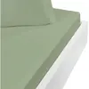 Sensei Maison Drap housse en coton bonnet 30 cm  sauge 180x200 cm