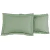Sensei Maison Lot de 2 taies d'oreiller en percale de coton sauge 50x70 cm