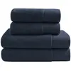Sensei Maison Ensemble de bain 4 pièces en coton peigné Zéro Twist Bleu Nuit